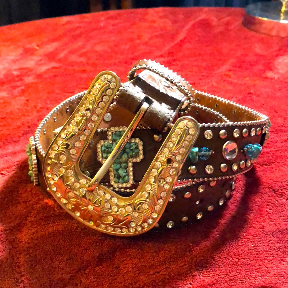 Turquoise Rhinestone Belt
